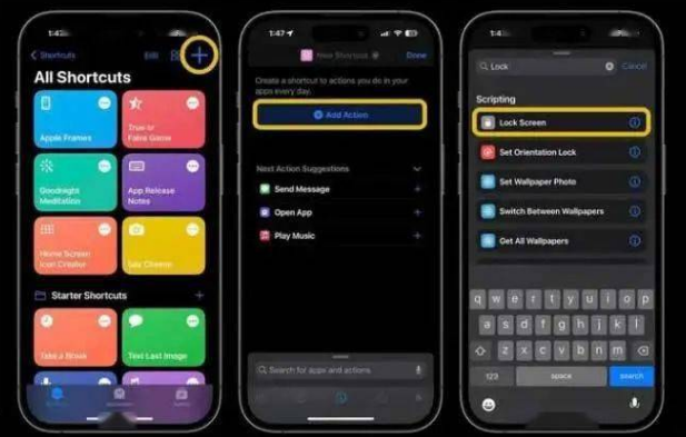 龙湾镇苹果14锁屏维修店分享iPhone14升级iOS16.4后如何创建锁屏快捷方式 